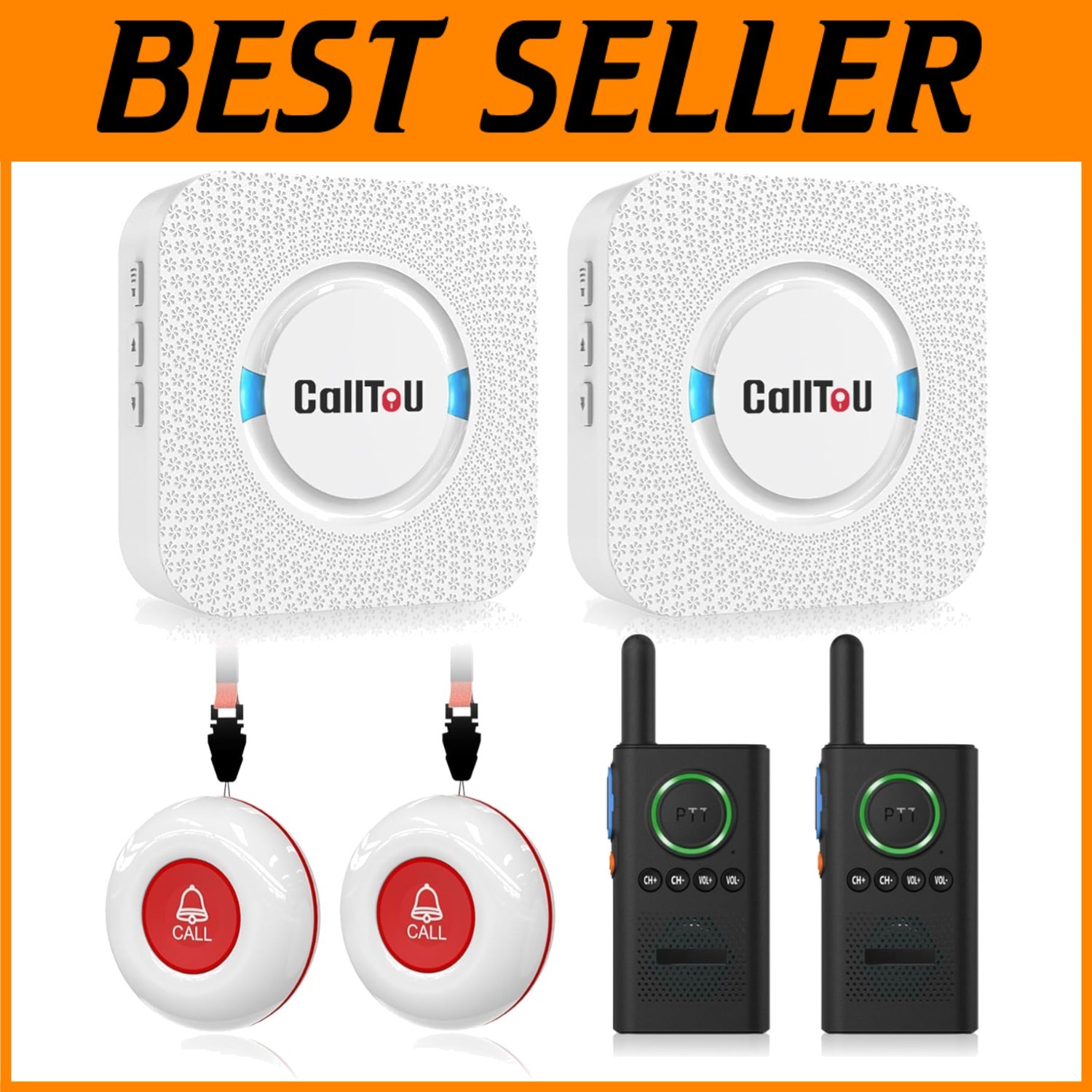 Wireless Caregiver Pager System - 3 Receiver 2 Button