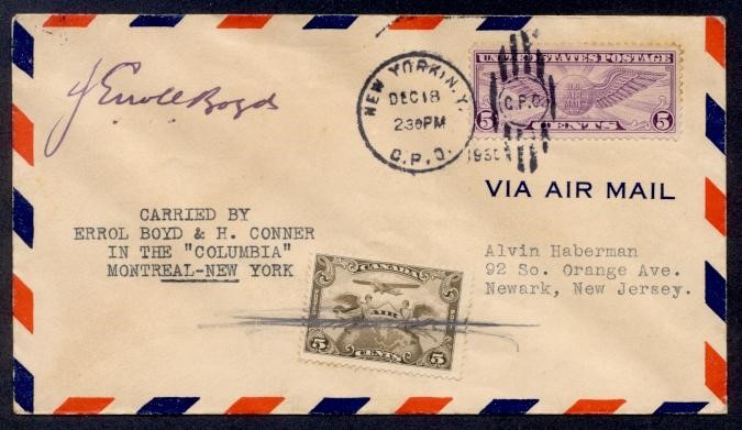 USA/CANADA COLUMBIA DEC 18 1930 PILOT AUTO FFC