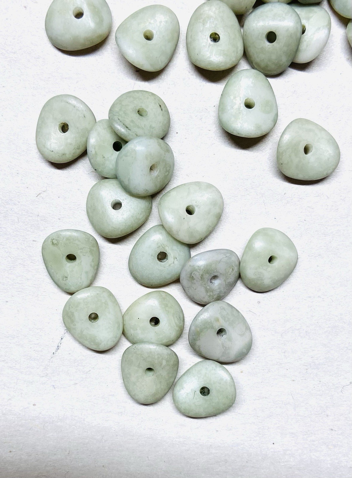 11.5 oz.  9mm  abstract Glass Beads -Sage Green color