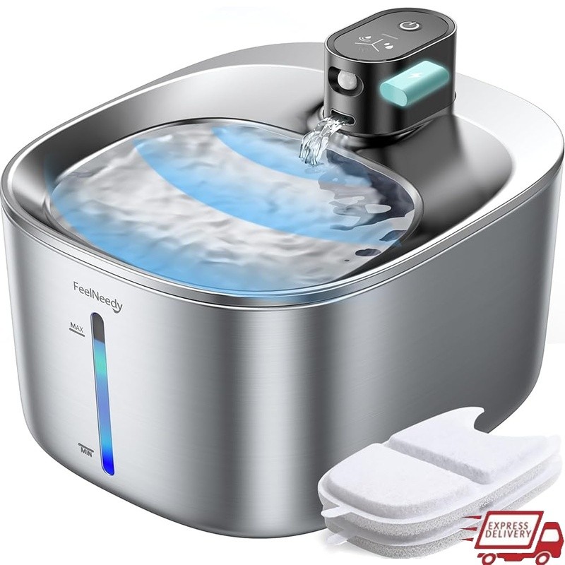 Wireless Cat Water Fountain Quiet Multi Filters Automatic Pump Pet Hydration New