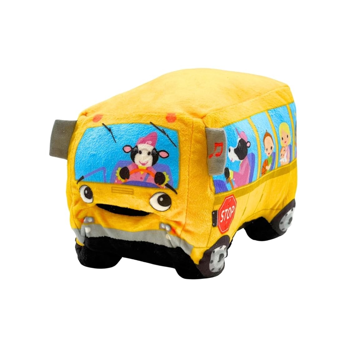 Cuddle Barn | Wheelie 8 School Bus Singing Stuffed Animal Plush Toy | Mouth Move