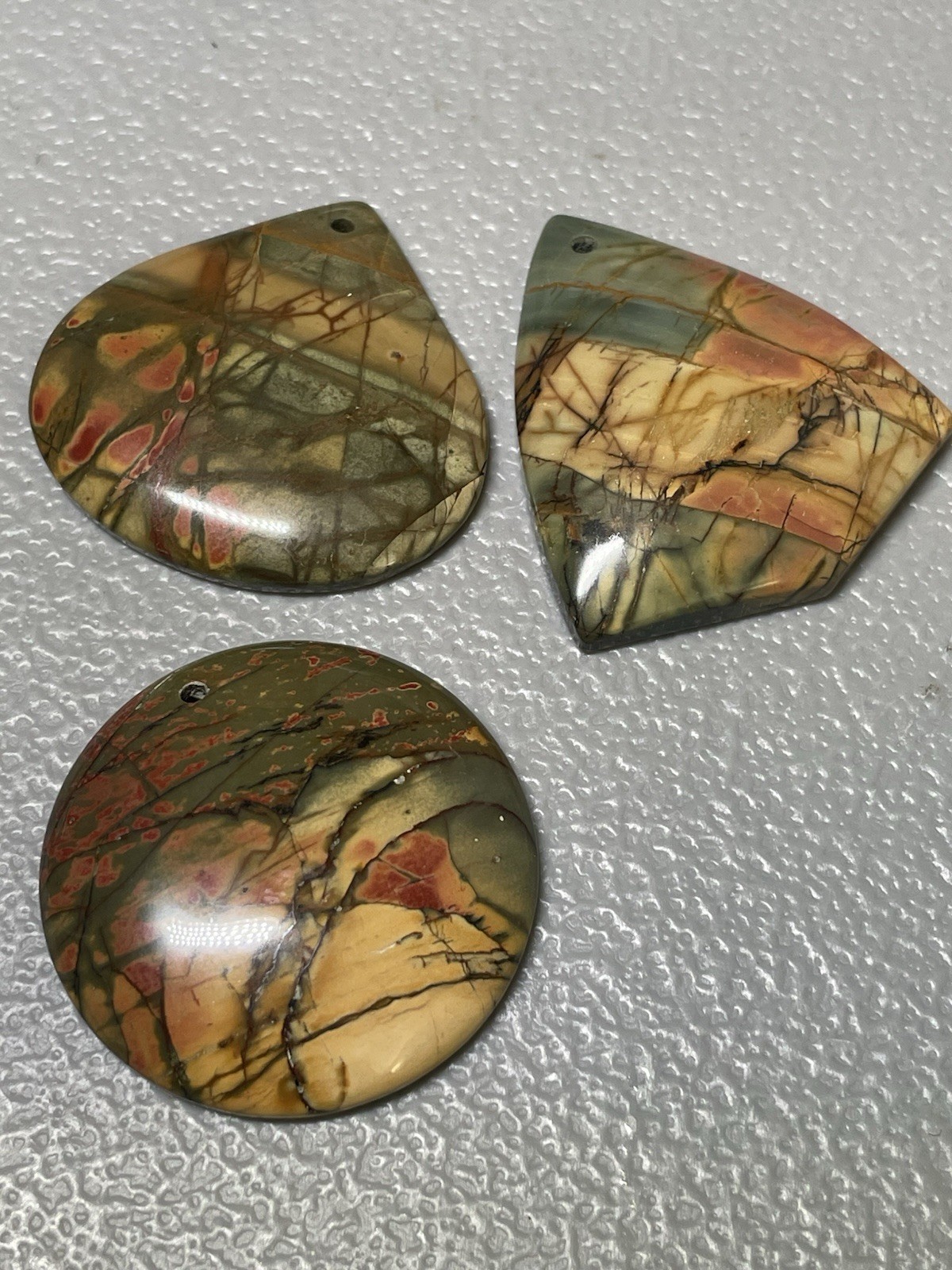 Jasper Multicolor Glossy cabochons Teardrop Round Triangle for Jewelry Making