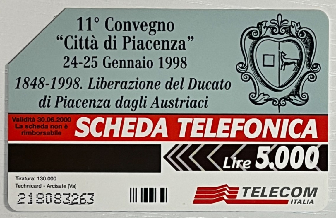 PHONE CARD 11 Conference City of Piacenza (754)