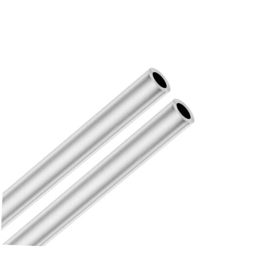 2PCS 6063 Aluminum Round Tube, 15mm OD x 10mm ID, 300mm Length, Silver, 