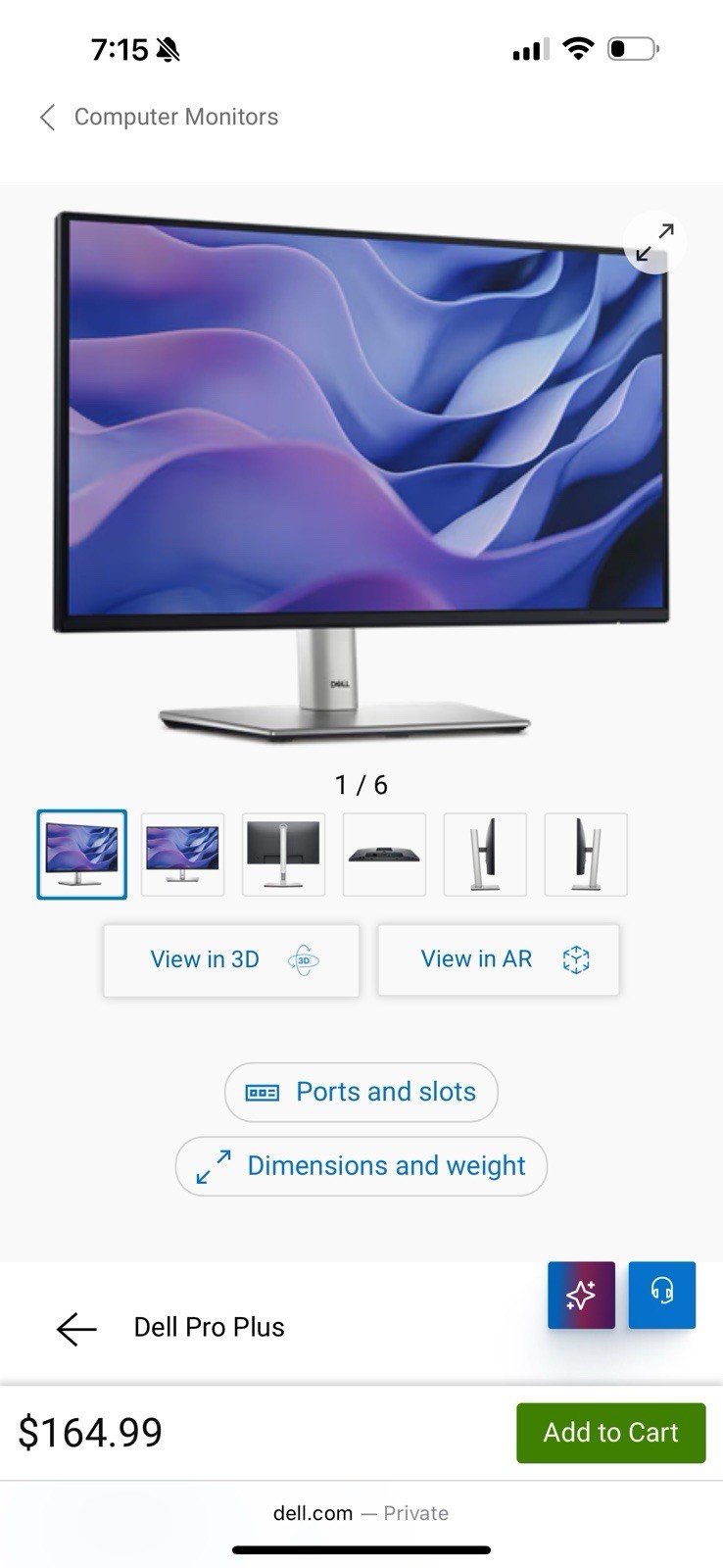 Dell 22 Monitor P2225H 22 Inches