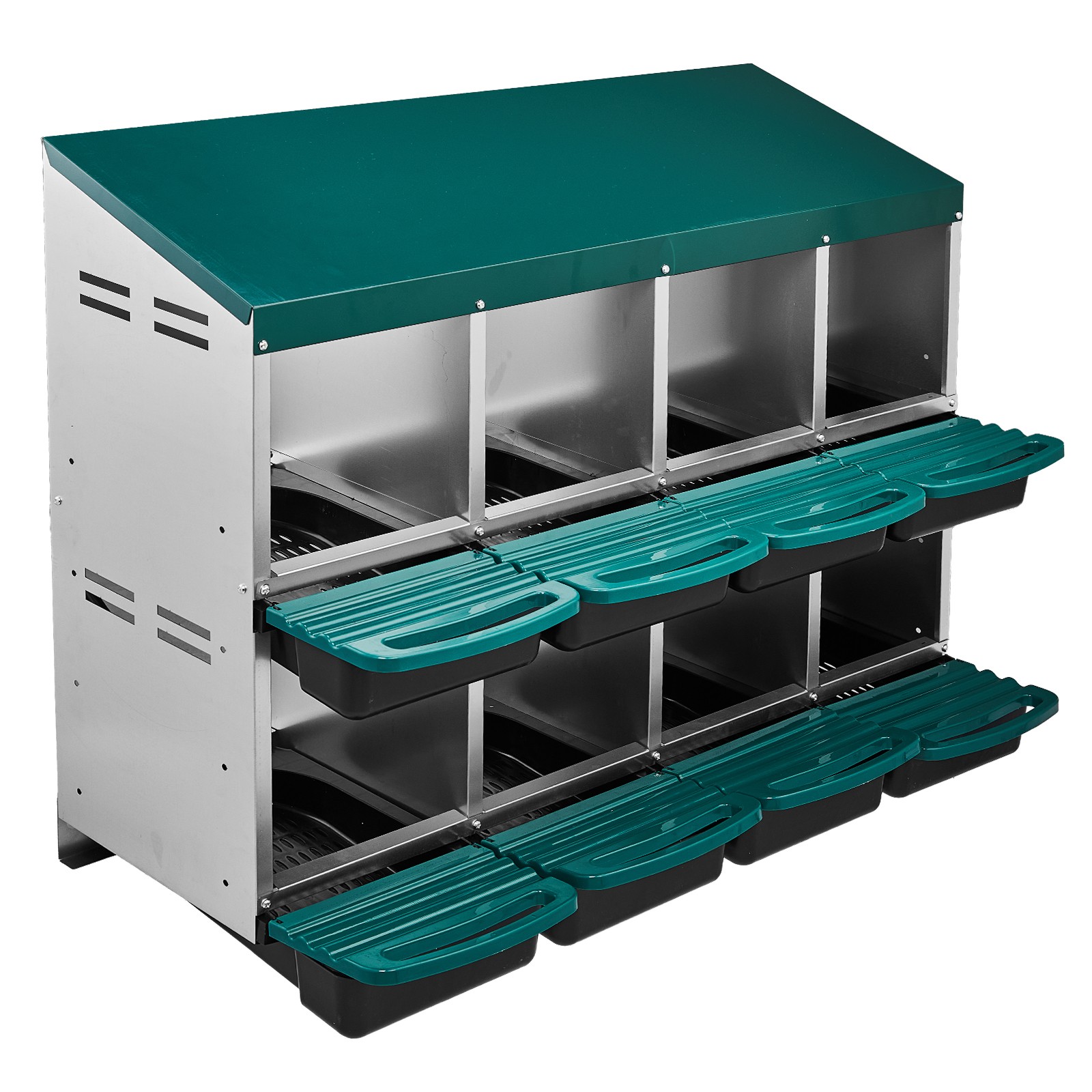 Chicken Nesting Box, 8 Compartment Roll Away Nesting Box for Laying Eggs