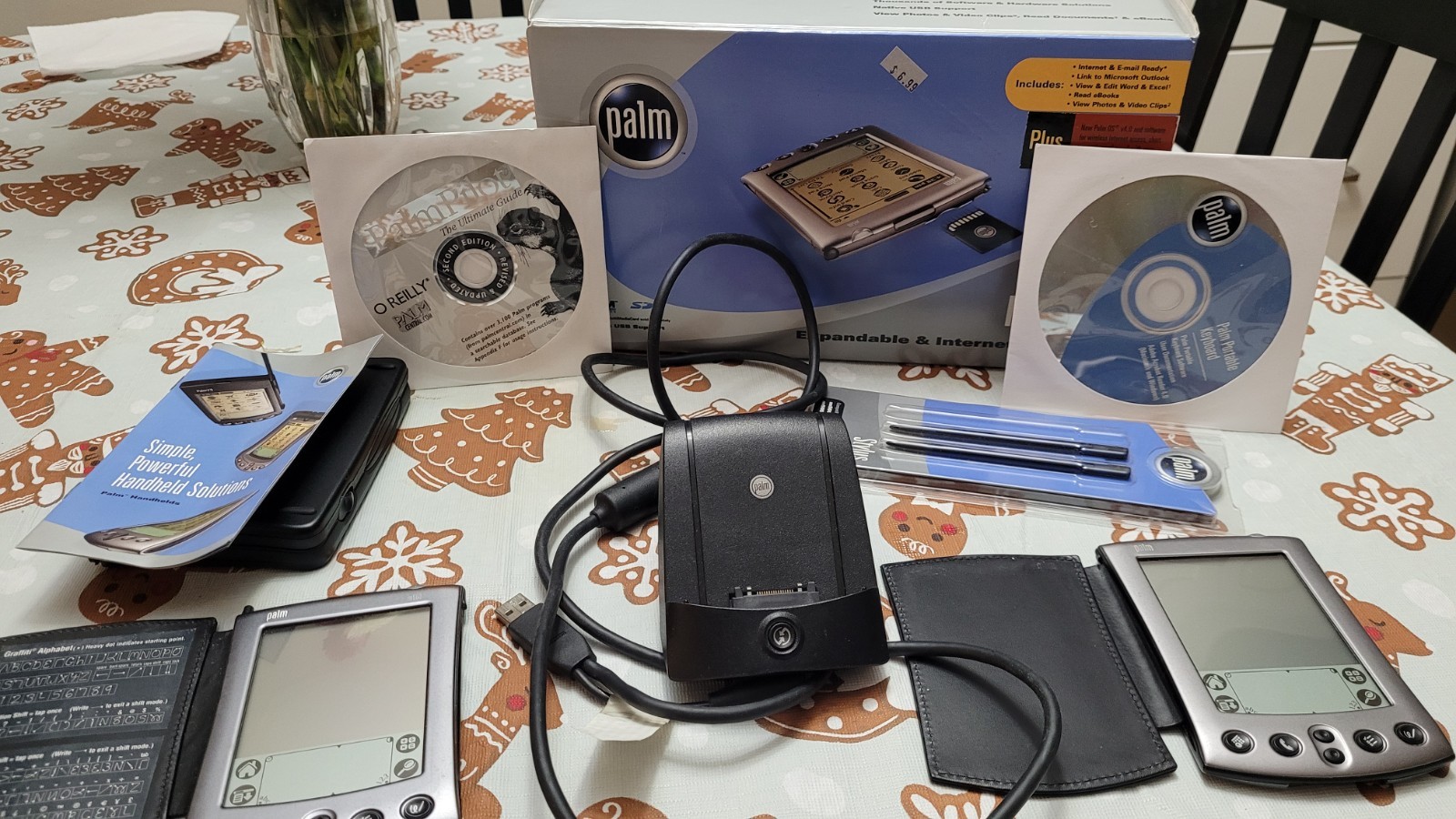 Palm m500 Series 2x PDA Handheld w/ Cradle Charger  Manuals Keyboard READ