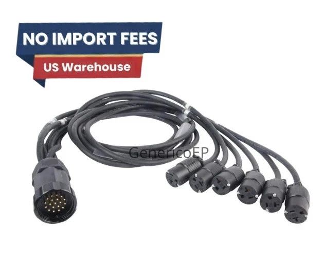 Socapex 19 Pin Male to Edison Female Breakout Cable 6ft FS USA