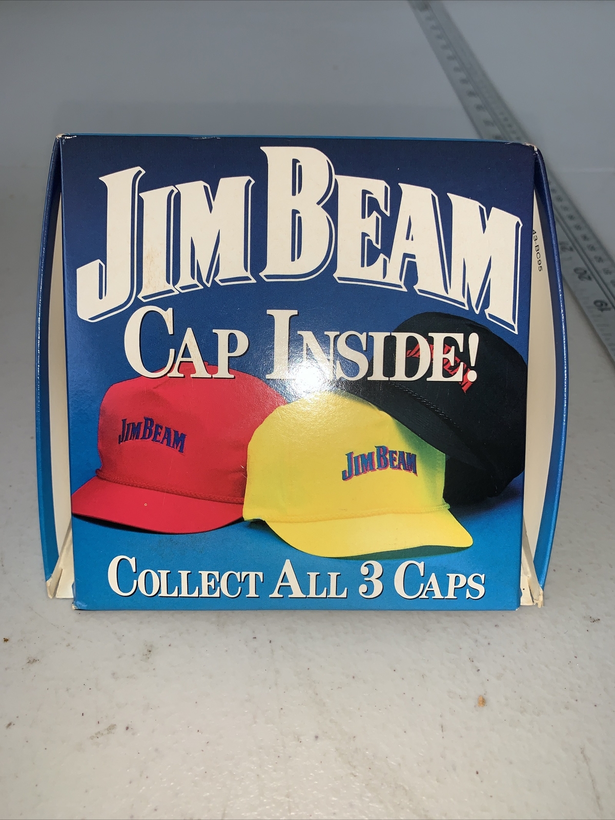 New Vintage Jim Beam Baseball Cap In A Box Red Hat Cap One Size 70’s 80’s