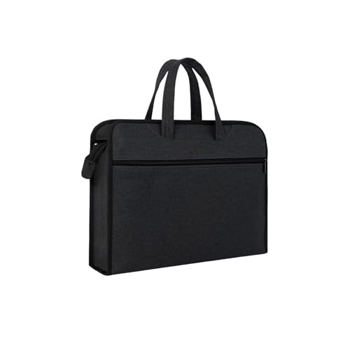 Oxford Document Bag with Handle Waterproof Lightweight Portable Zippered Black