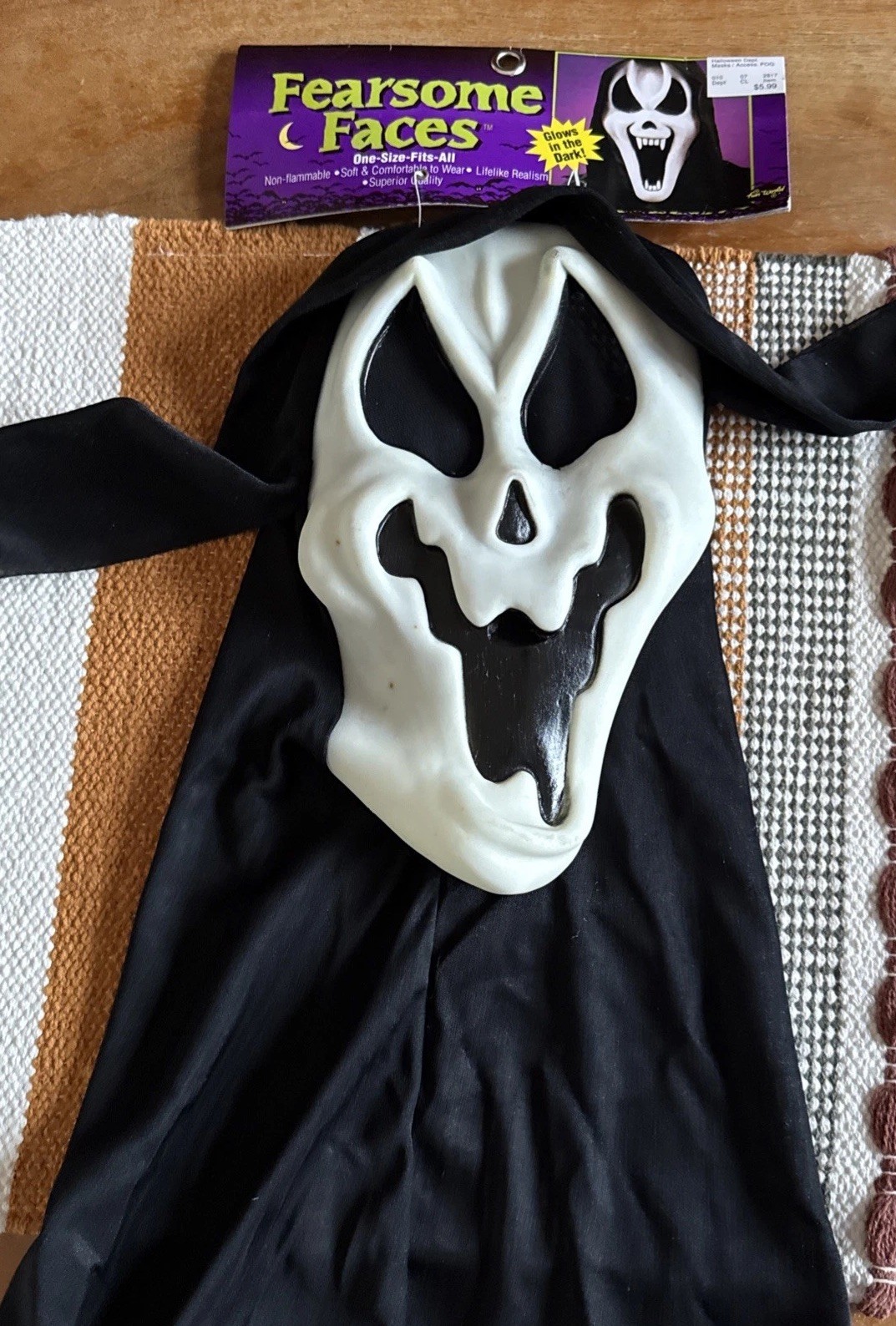 VTG Ghost Scream Melting Mask Easter Unlimited FEARSOME FACES Glow in Dark NWT