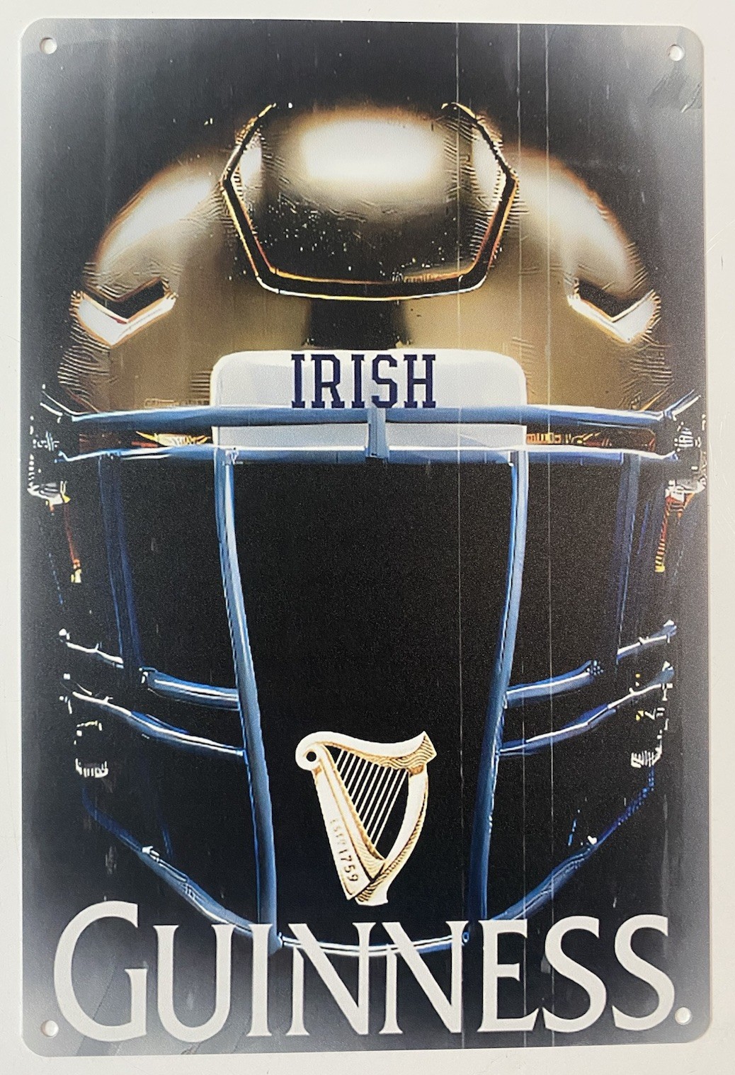 Guinness Beer Metal Sign - Notre Dame University Fighting Irish Stout
