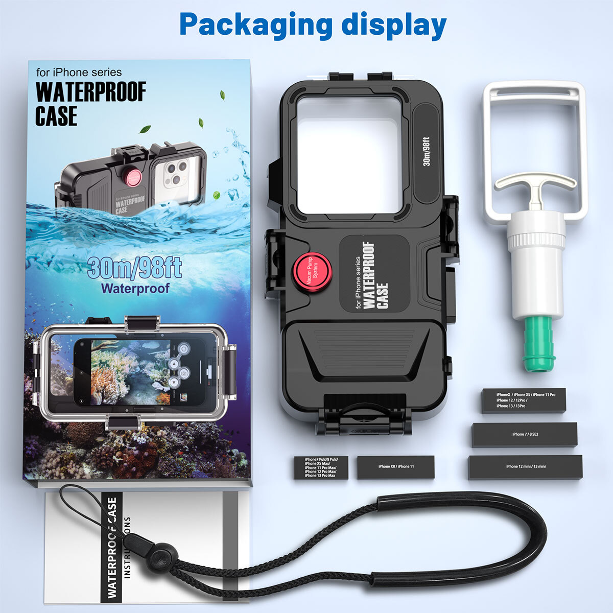 98FT Waterproof Underwater Photography Diving Case For Apple iPhone Series 7-14