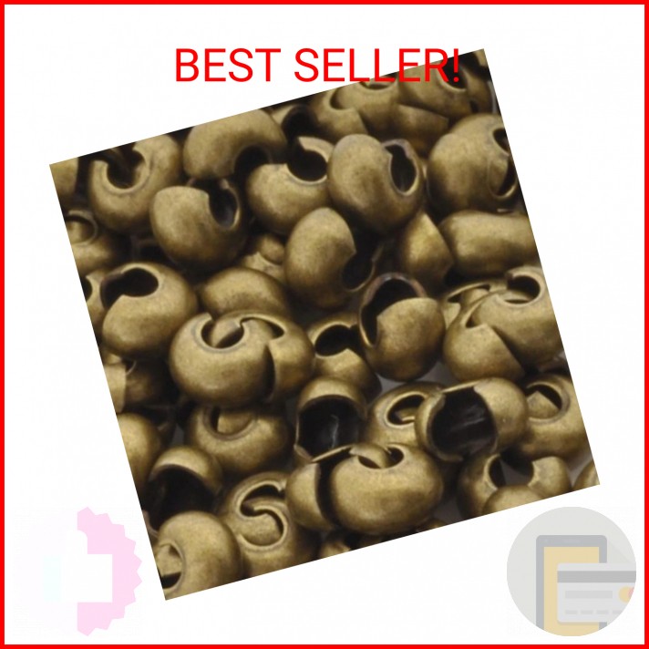 100pcs Crimp Bead Knot Cover End Caps 3mm (0.12 Inch) Small Antique Bronze Plate