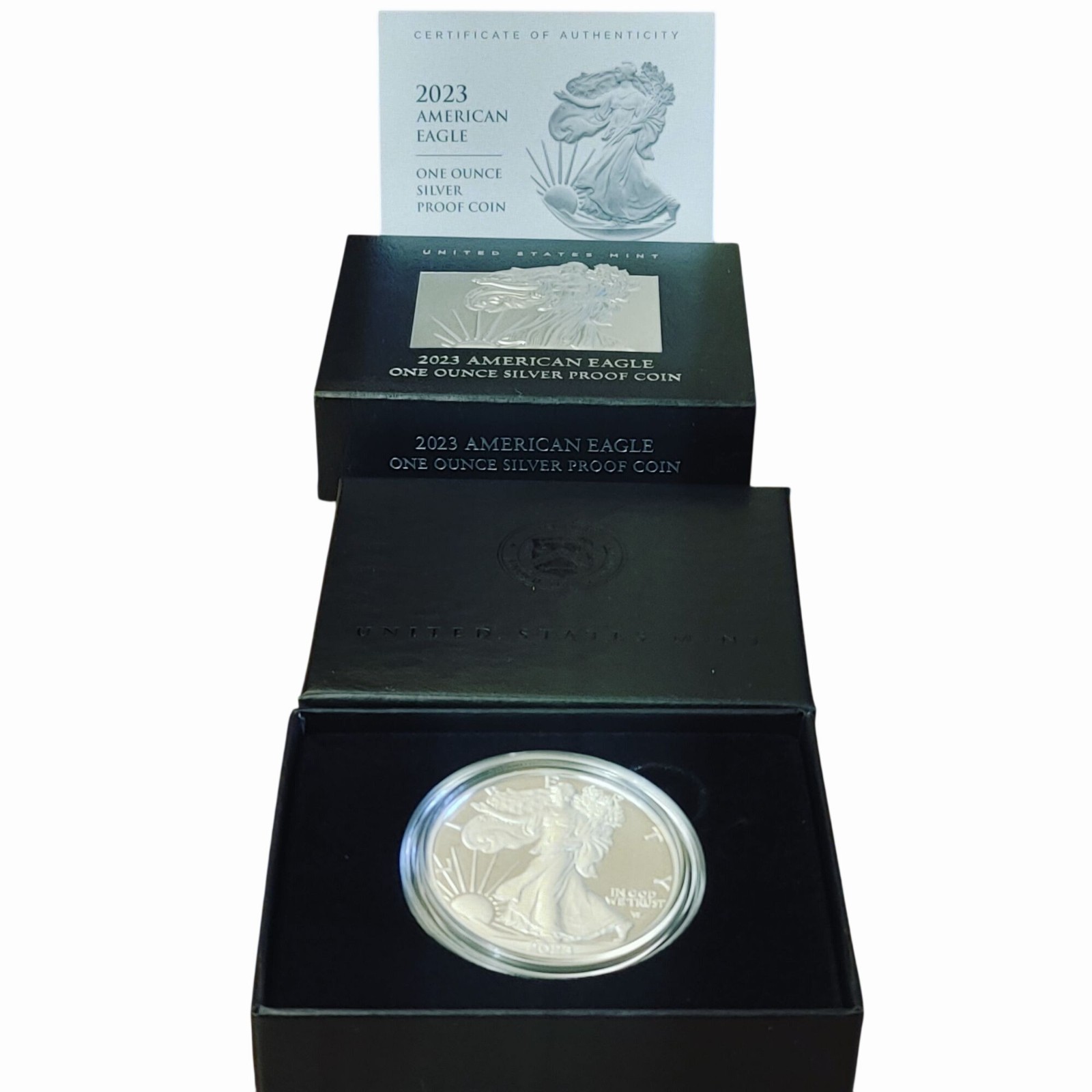 2023 W American Eagle 23EA One Ounce Silver Proof Coin OGP COA United State Mint