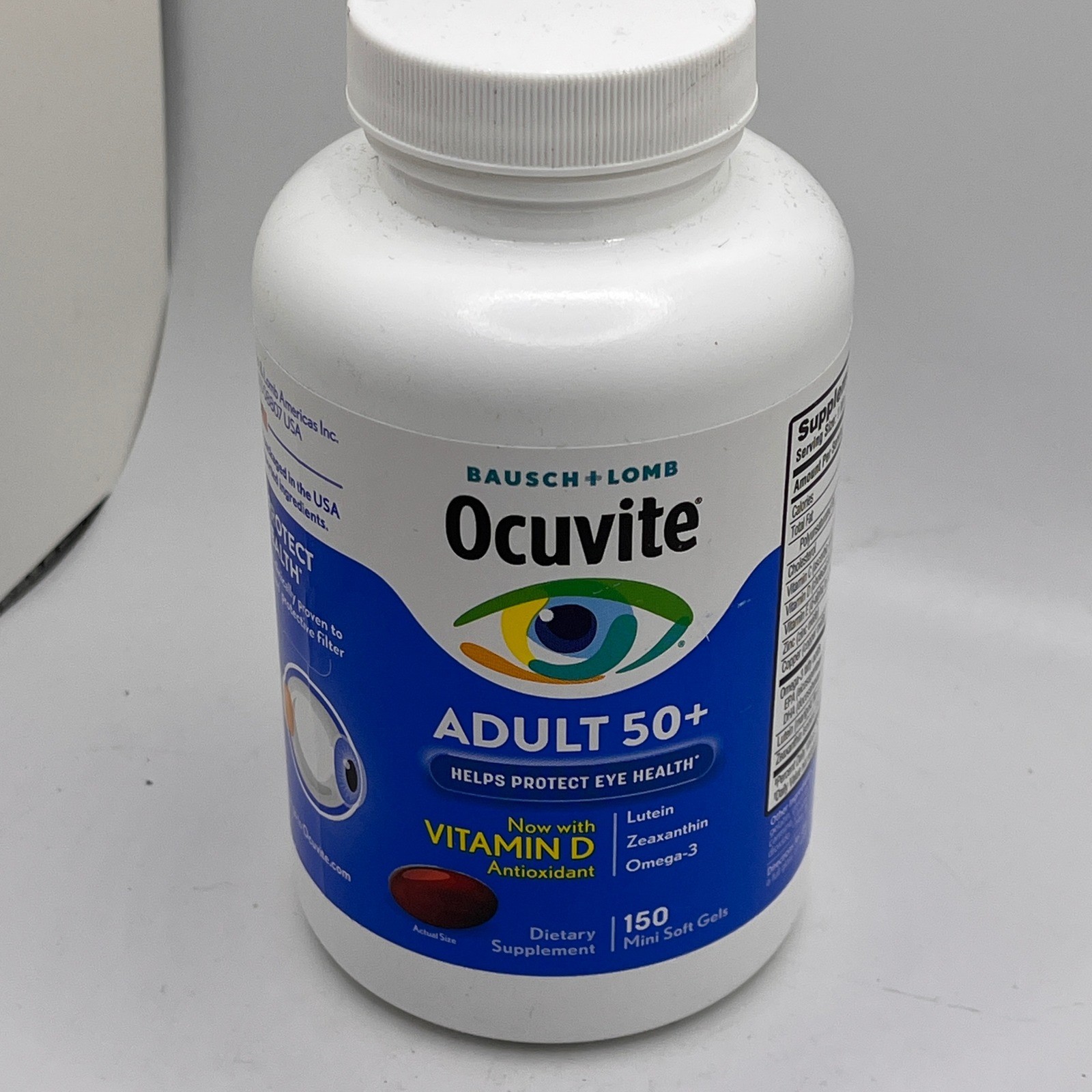 Bausch & Lomb Ocuvite Adult 50+ with Vitamin D, 150 Mini Soft Gels