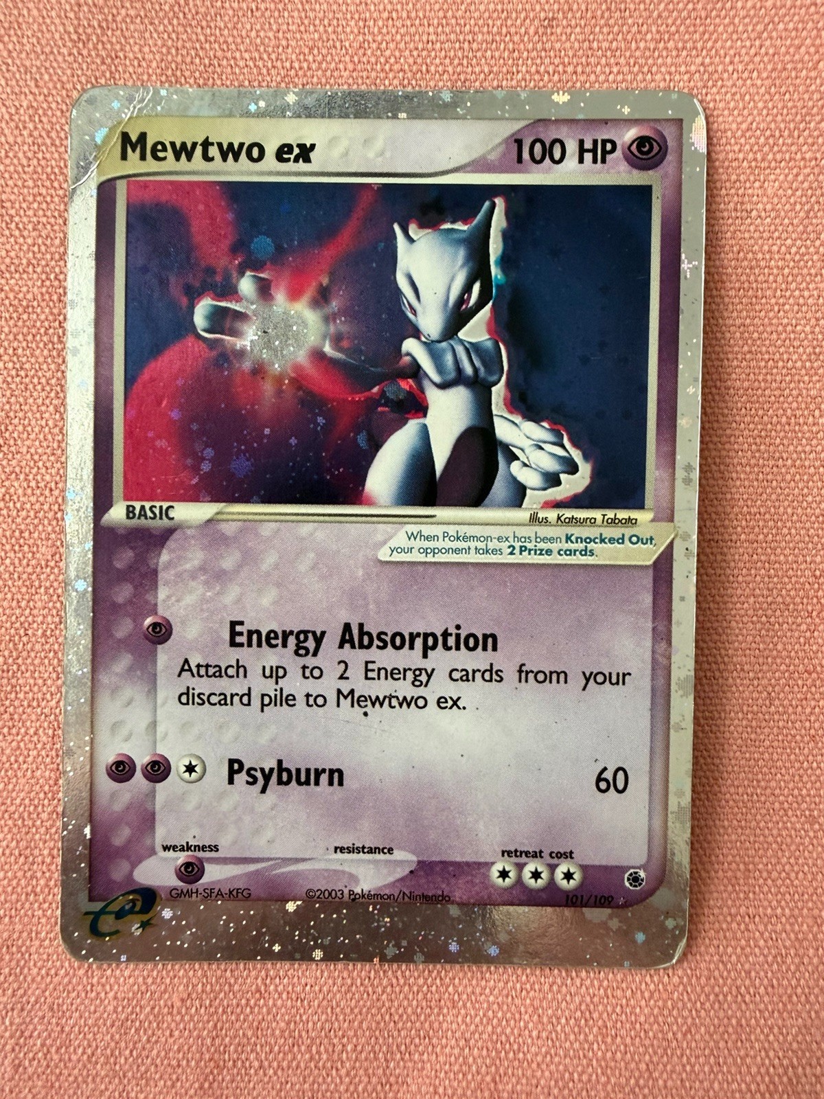 Pokémon Mewtwo ex 101/109 EX Ruby & Sapphire Ultra Rare Holo 100 HP English