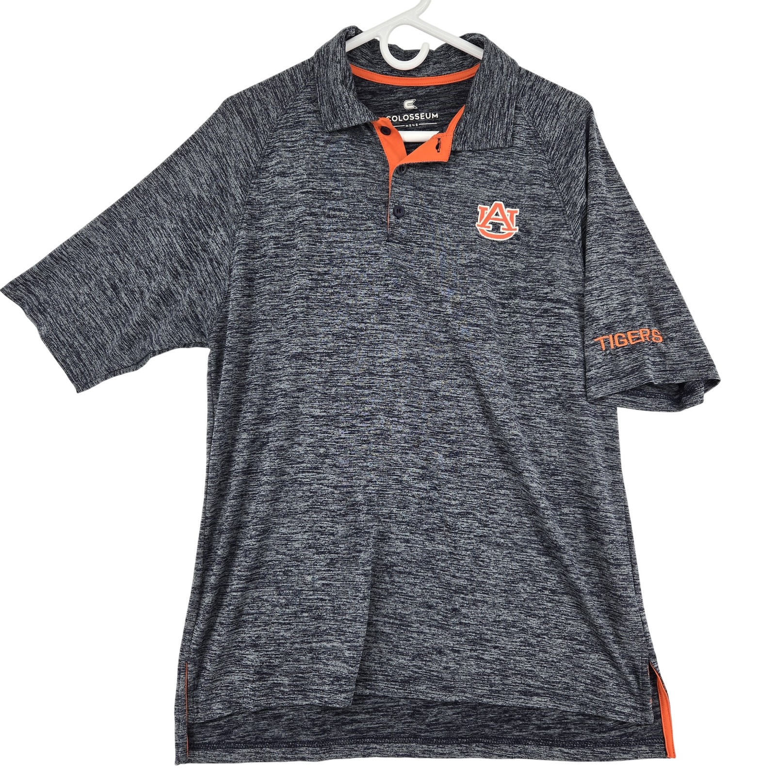 Auburn Tigers Shirt Polo Mens Medium Blue Orange NCAA Football Tigers Colosseum