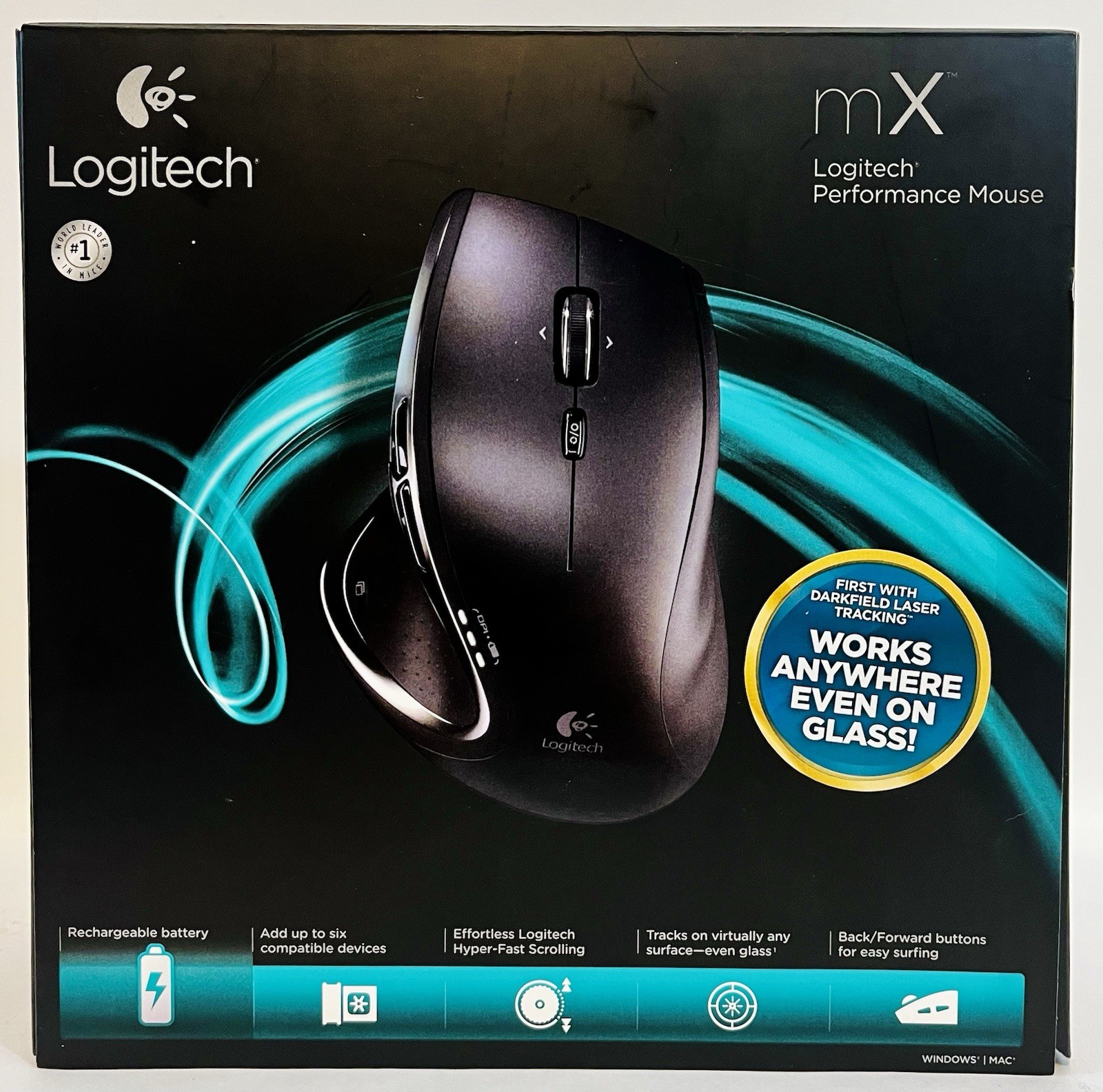 New/Sealed. Logitech Performance MX 910-001105 Wireless Mouse BLACK DarkField