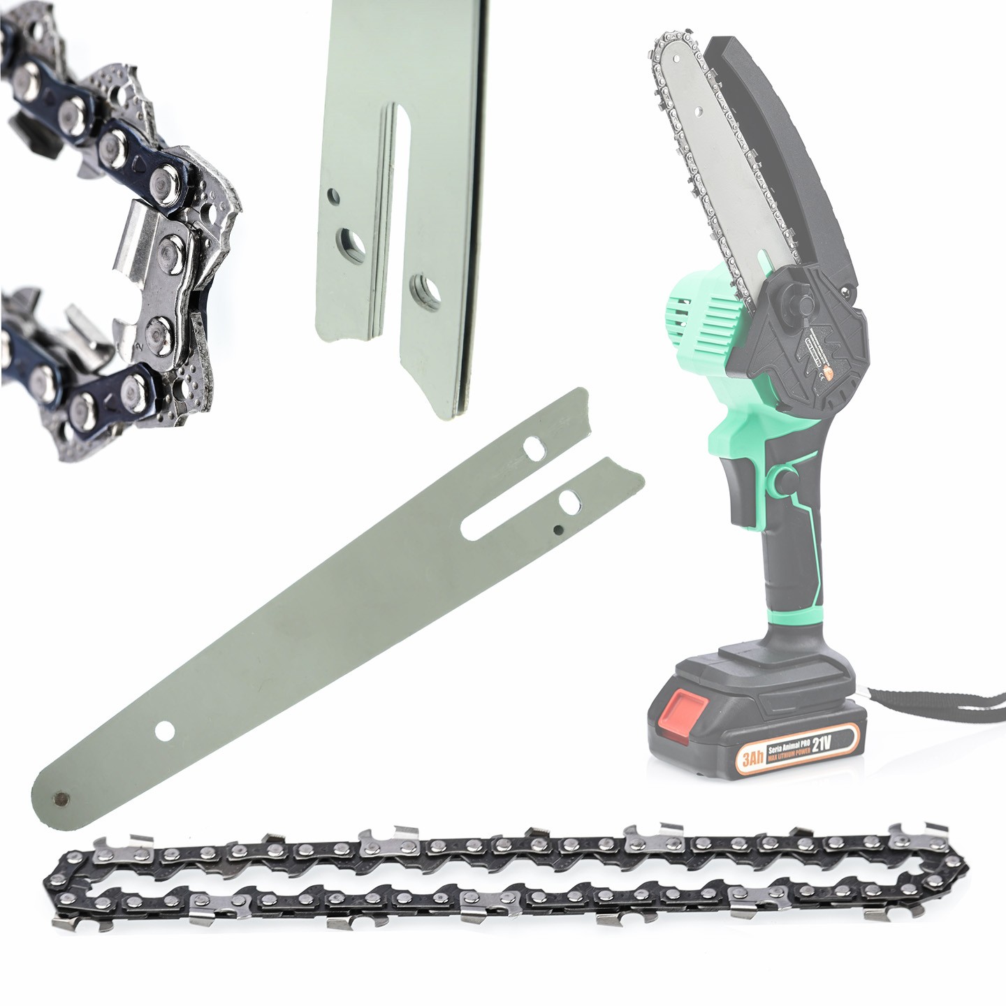 Guide Bar Set 12" + 2x Chain - Steel | 3/8" | Fits 12" Saw