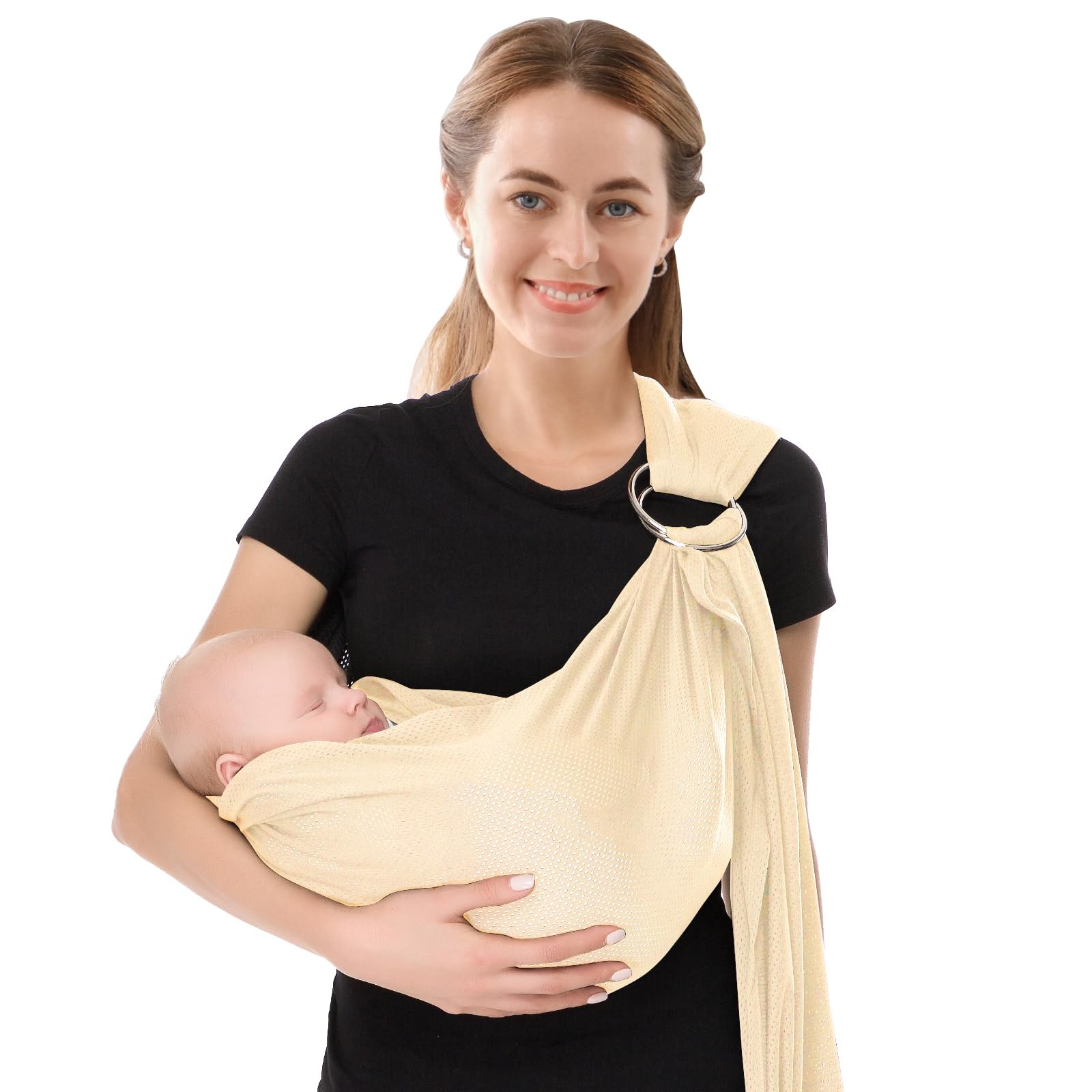 Water Ring Sling Baby Carrier, Adjustable Lightweight Breathable Newborn Carr...