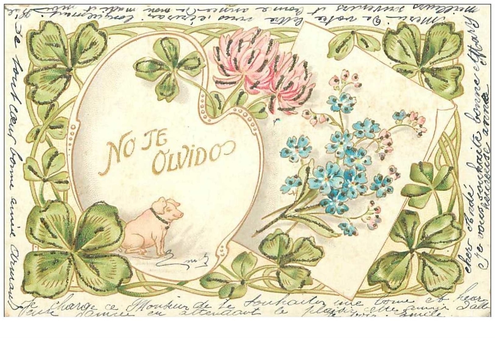 Pigs No. 23170 I Don't Forget Pig Clovers CP Waffle