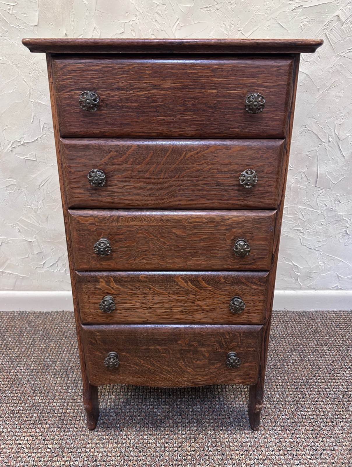 Antique Solid Wood Edison Phonograph Cylinder Cabinet