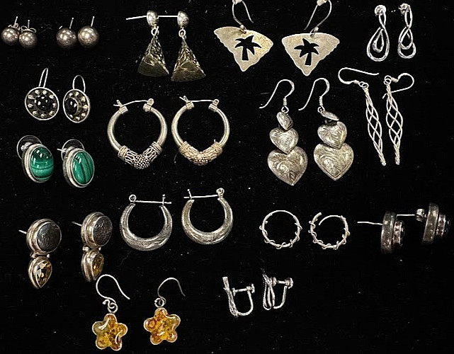 Sterling Silver Matching Earrings, 71.31 grams total weight- CM-089