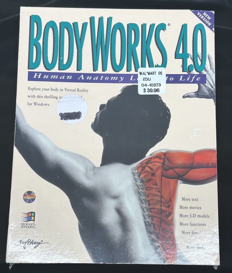 VTG BodyWorks 4.0 CD-ROM Windows 1995  SoftKey Human Anatomy - SEALED - READ