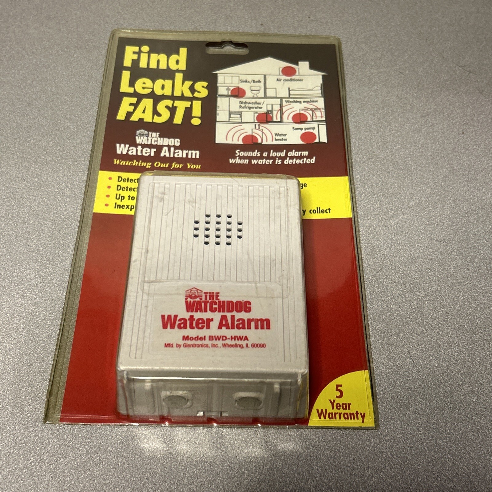 The Watchdog Water Alarm 110 dB Detects Leaks Before Damage BWD-HWA