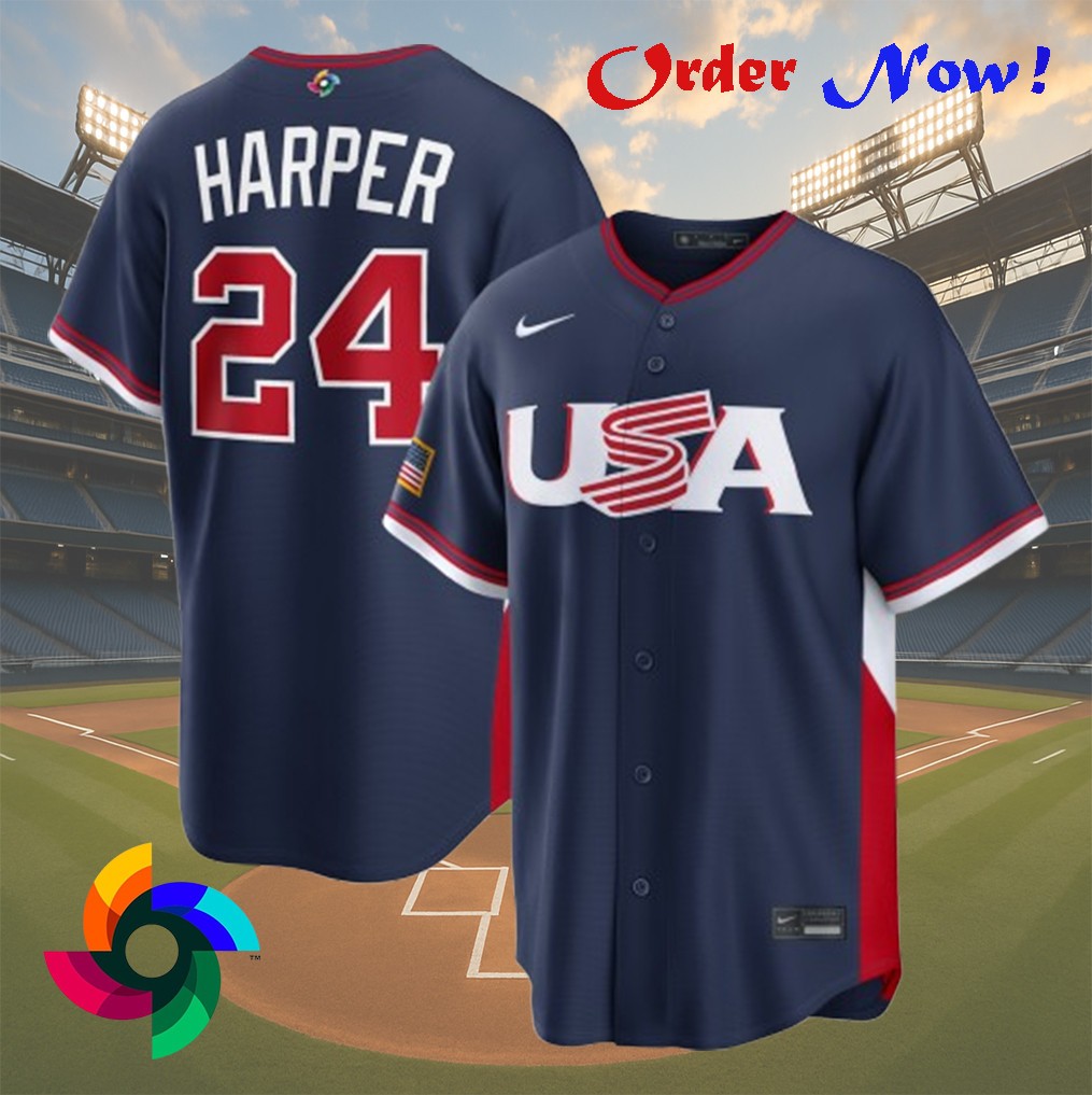Bryce Harper #24 Team USA 2026 World Baseball Classic Stitched Jersey All Sizes