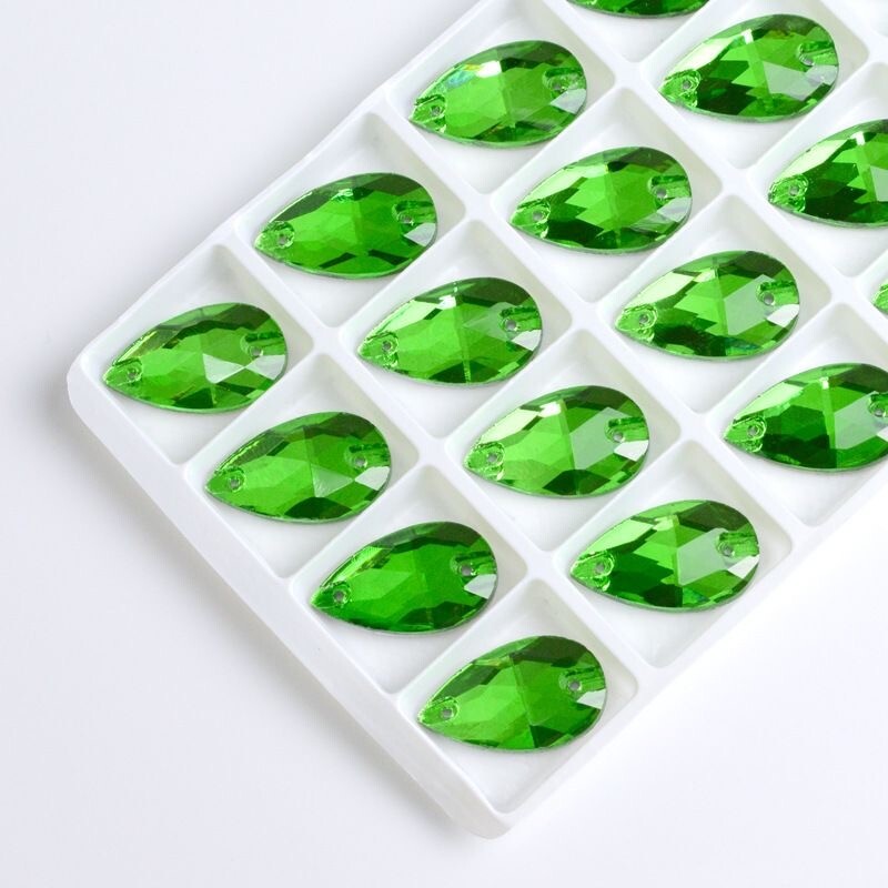 Teardrop Crystal Glass Beads Loose Faceted Drops Bead Jewelry Pendant DIY 28PC