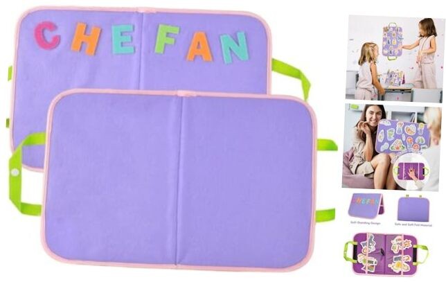Kids' Portable Travel Storyboard Felt Board - 2 Pack - Blue & Purple