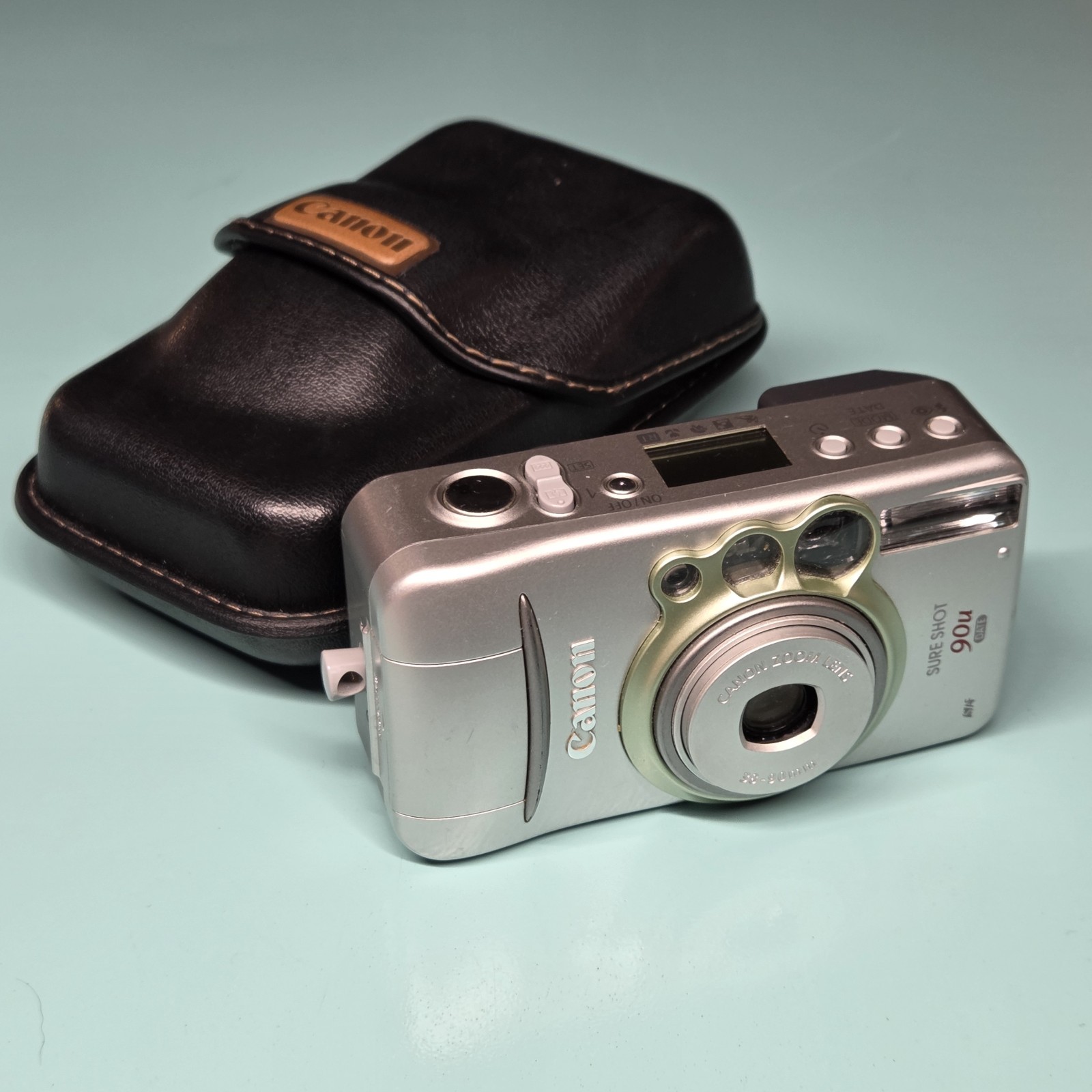 Canon Sure Shot 90U Date 35mm Point & Shoot Film Camera Carry Case Untested