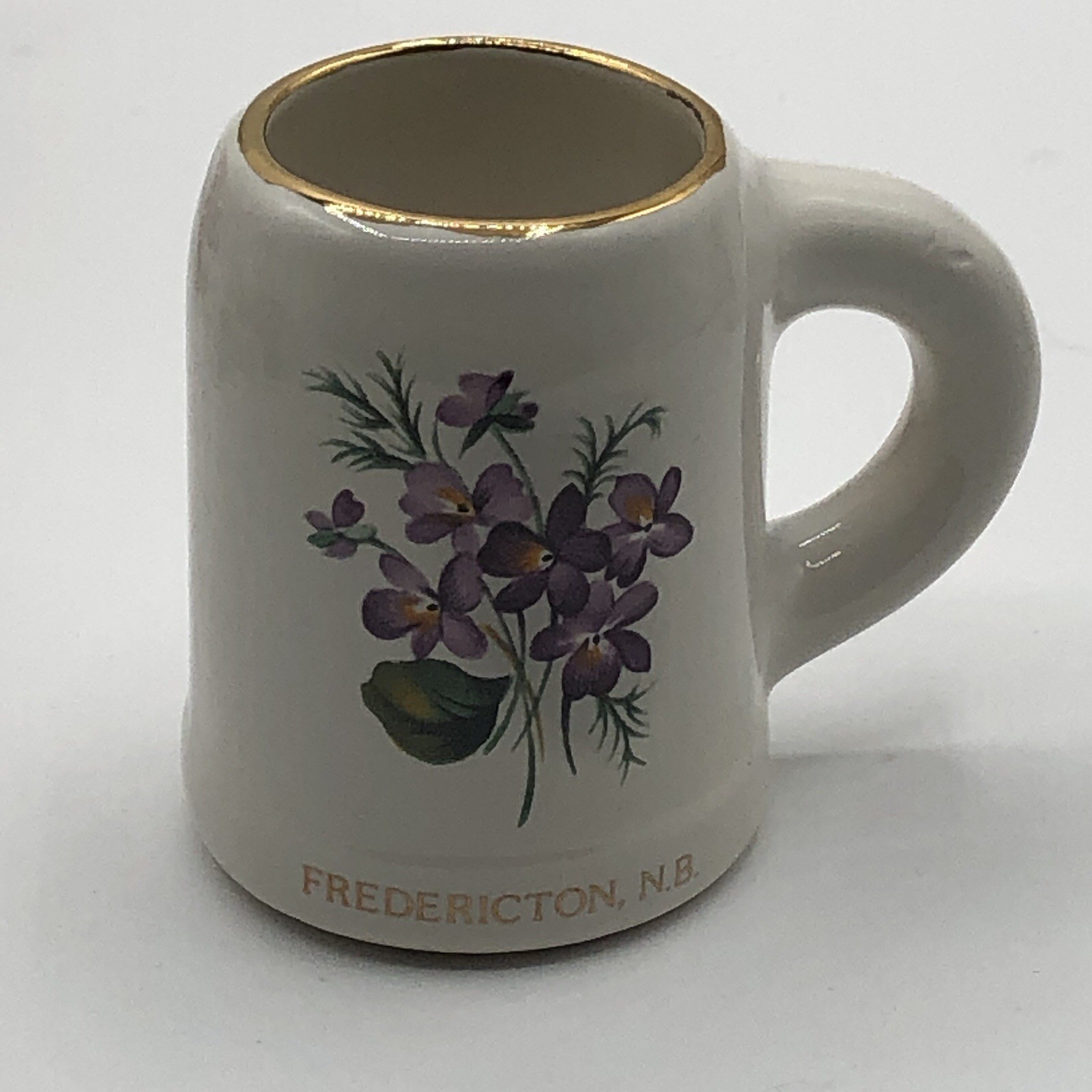 Fredericton NB Canada Miniature Beer Stein Souvenir Mug 2 3/8" Tall