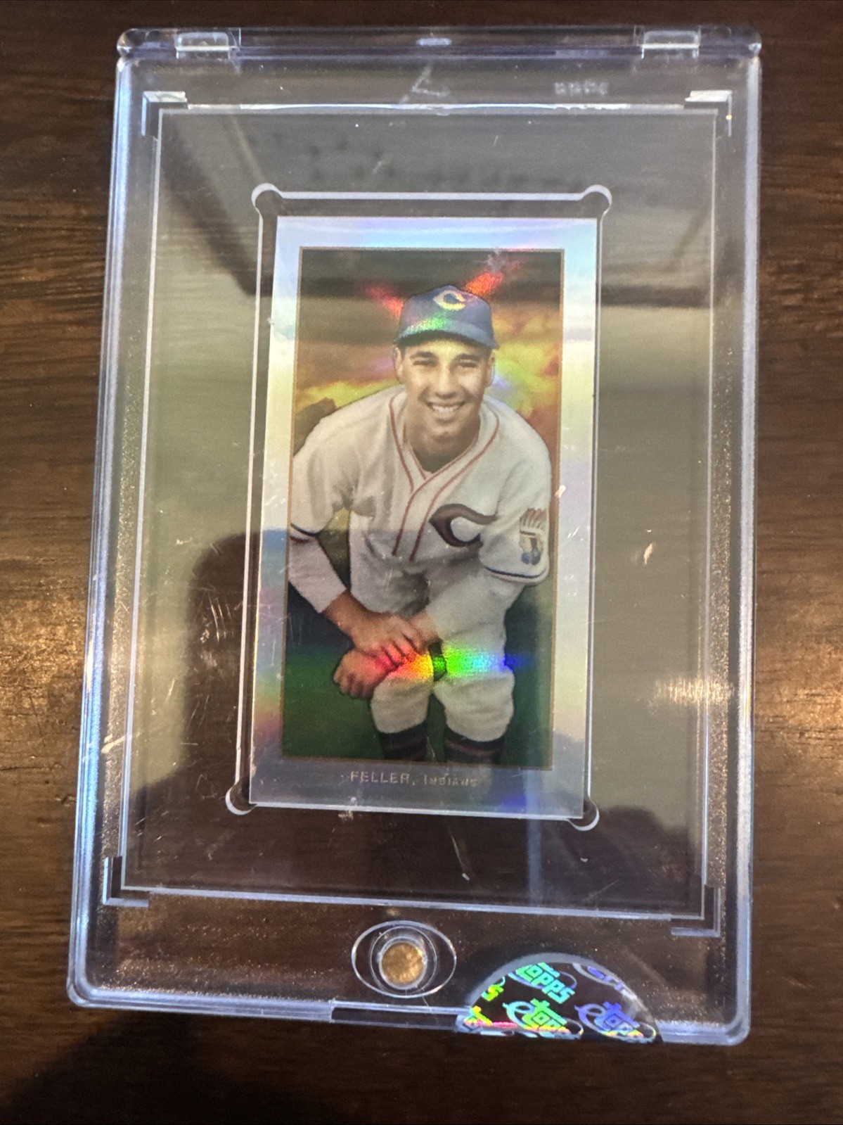 Bob Feller ETOPPS T206 Tribute Carolina Brights Refractor Foil Indians 592/749