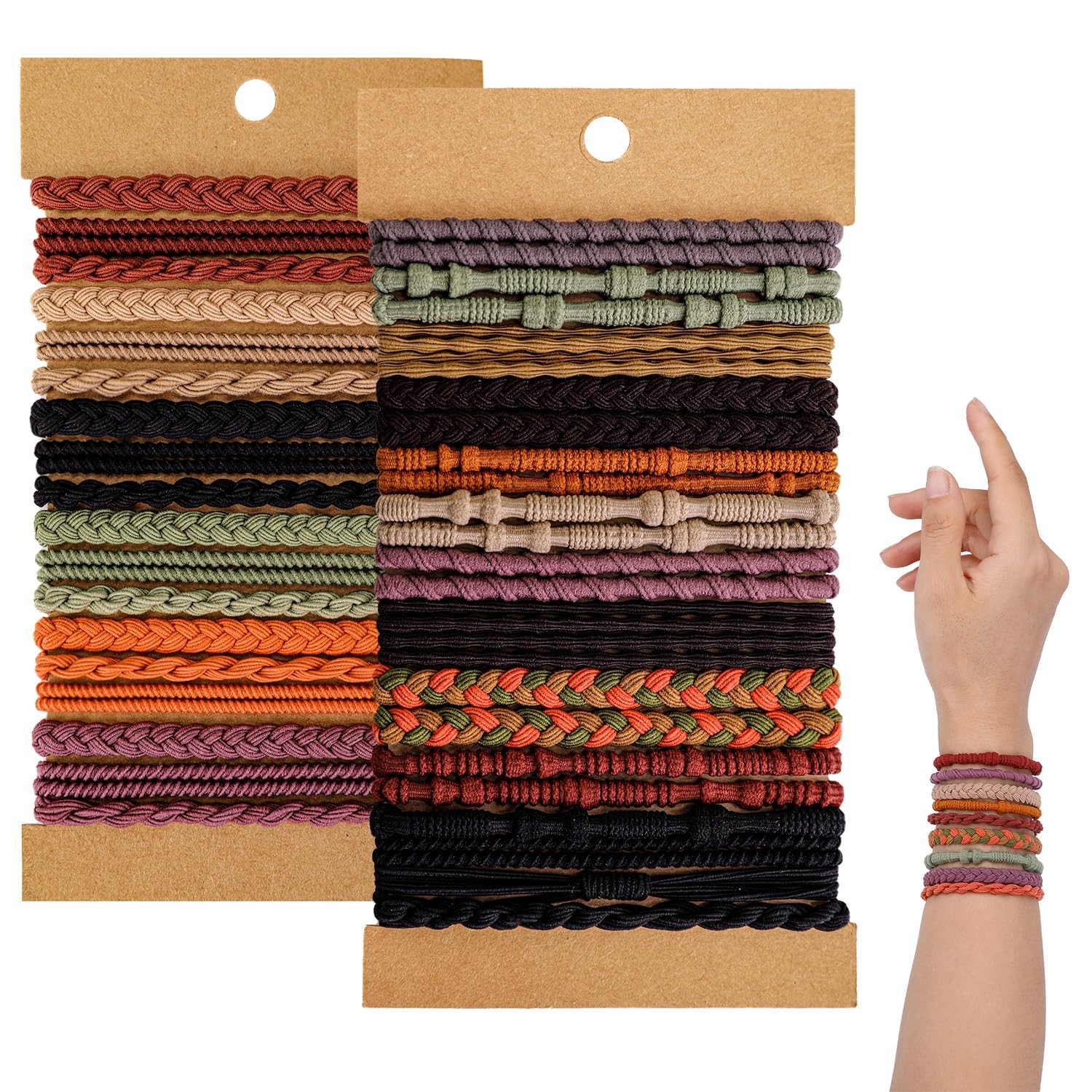 Boho Hair Ties 48pcs,Hair Accessories for Women, 1 Count (Pack of 1), Style1 