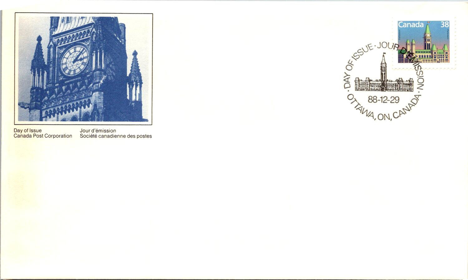 FDC Canada - Peace Tower Parliament Buildings 1988 - A00093
