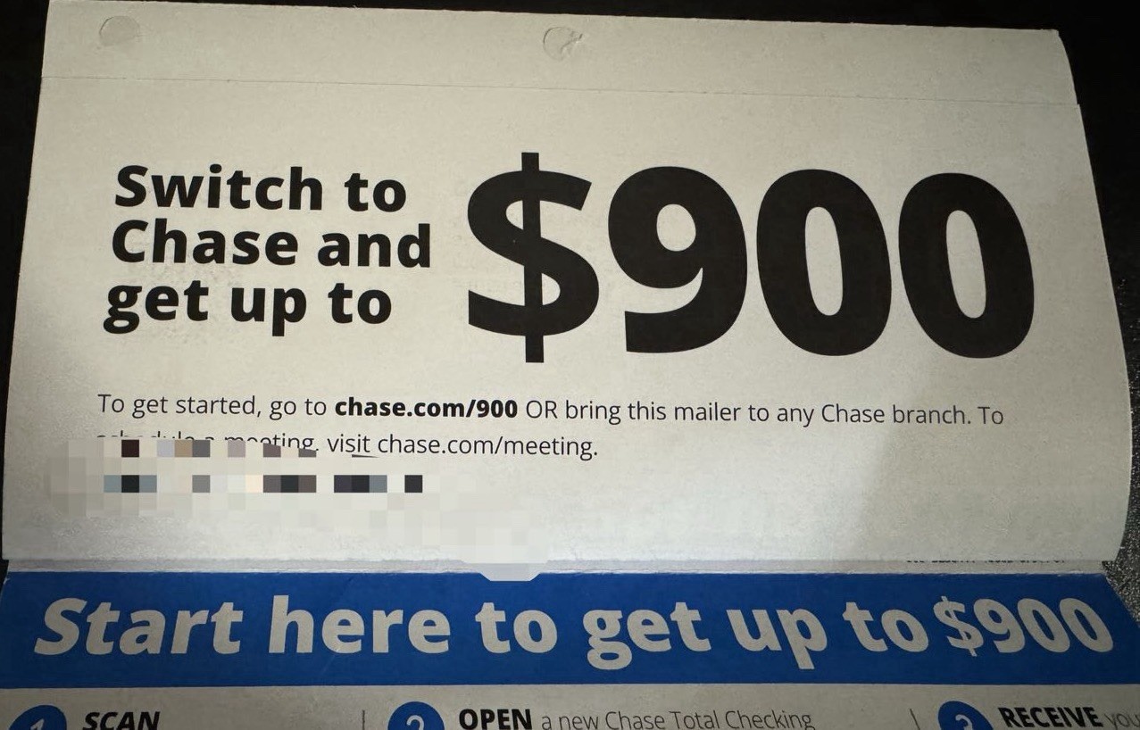 chase Bank Coupon