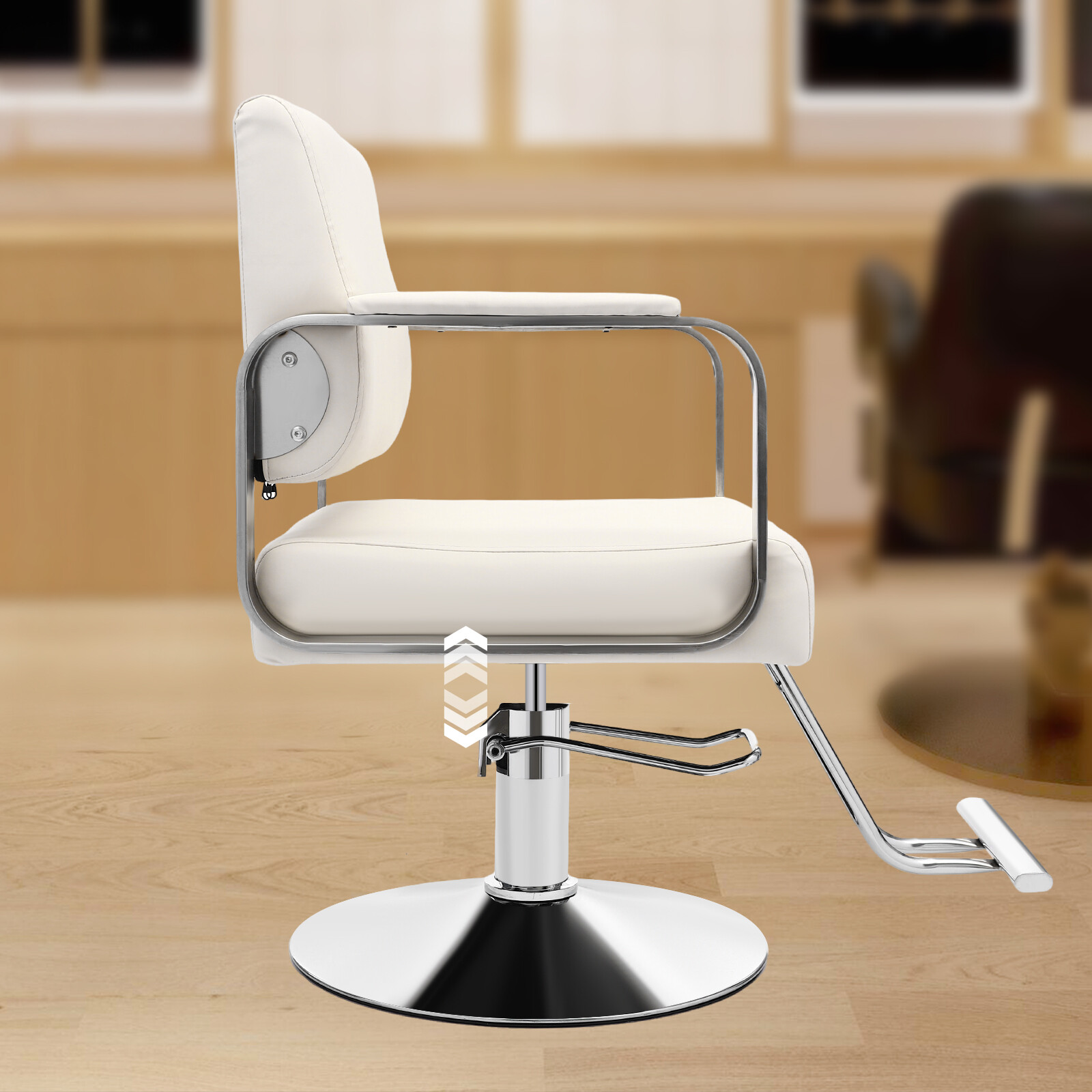Salon Chair 360��Rotatable Barber Chair W/footrest Modern 200kg Load Adjustable