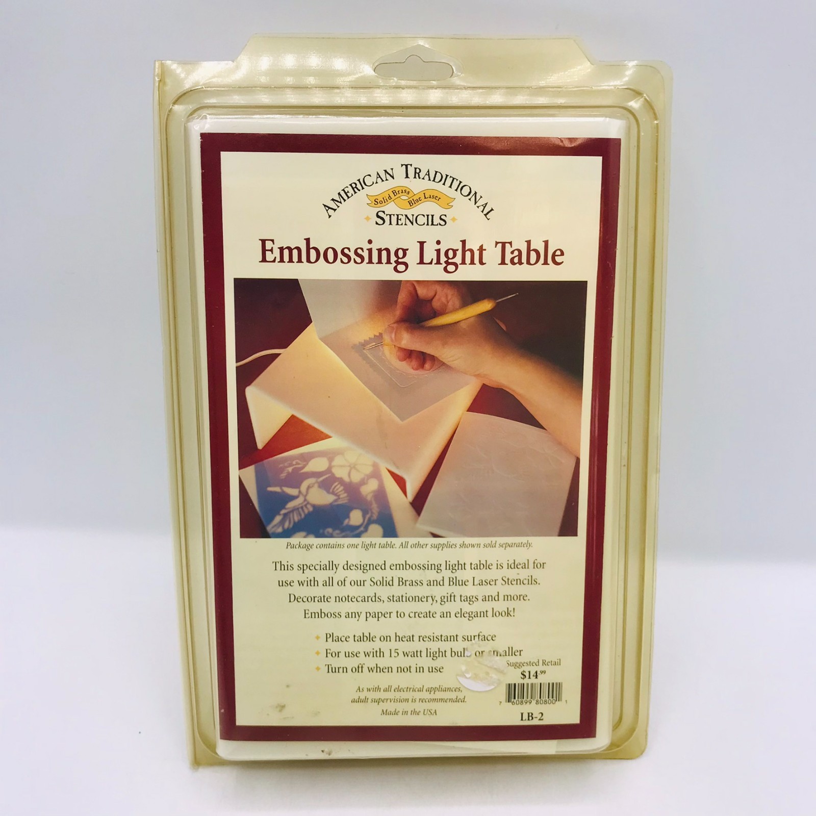 EMBOSSING LIGHT TABLE Stencils LB-2 Emboss & Trace With Embossing TOOL 3D