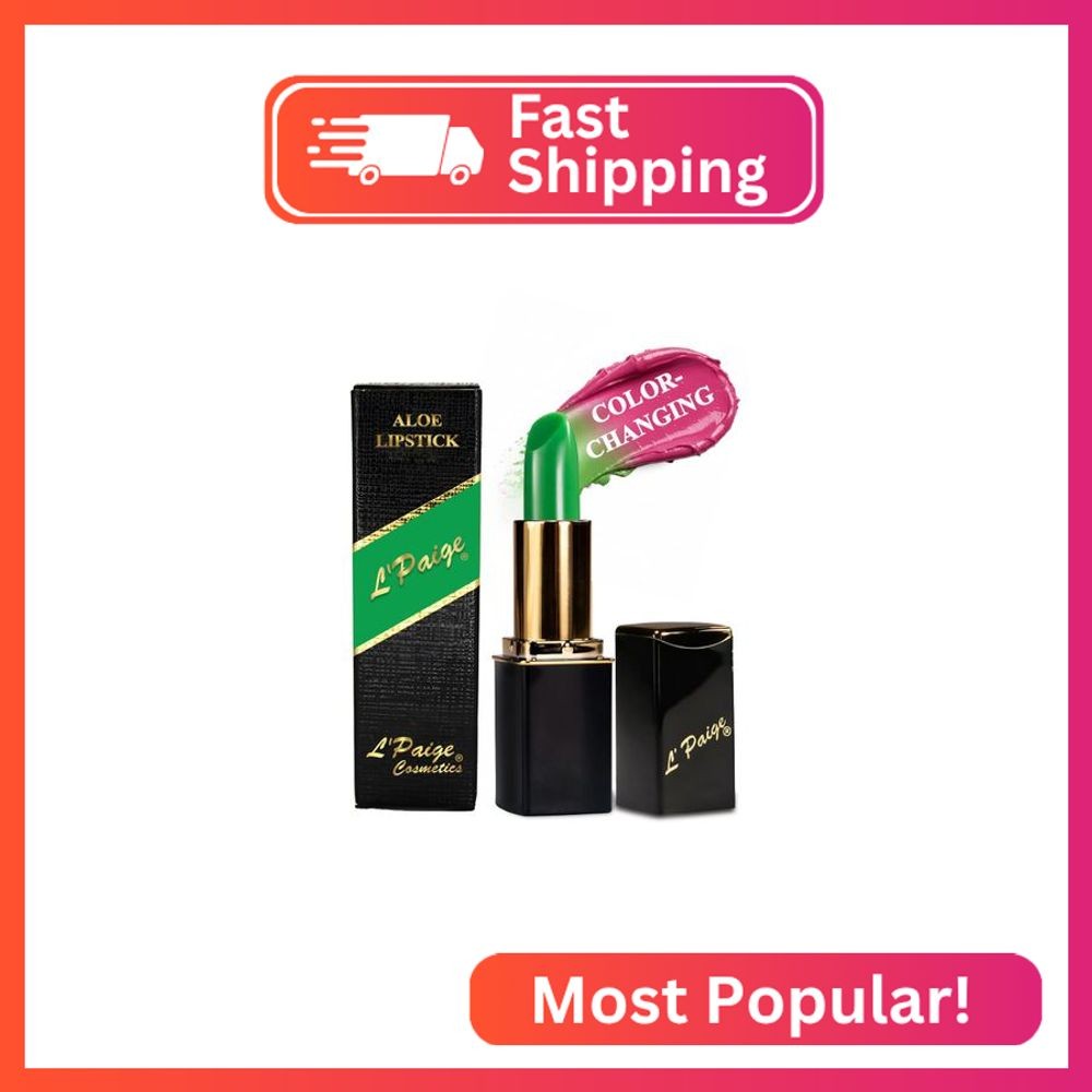 L’Paige Color-Changing Lipstick - Bold Pink-Fuchsia w/a Satin Finish, Green to P