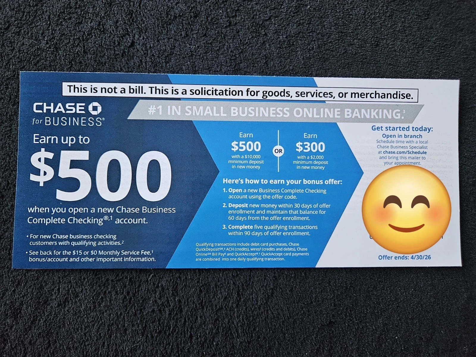 Chase Bank $300/500 Bonus Exp. 4/30/26