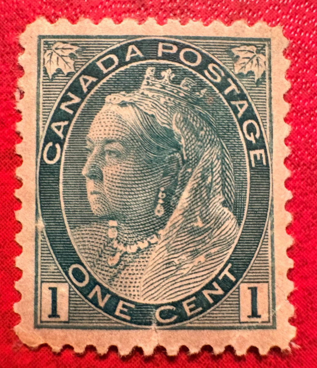 Vintage Scott Canada #67 Queen Victoria 1897 1c Postage Blue Green Stamp 