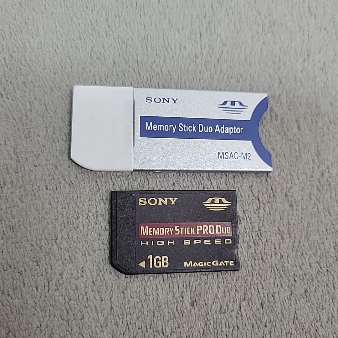 OEM Sony 1GB Memory Stick PRO Duo High Speed + MSAC-M2 Adapter - Made in Japan
