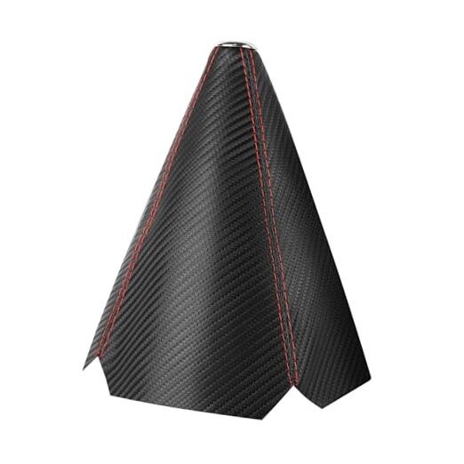  Car Shift Boot Cover, Leather Gear Shift Knob Dust Carbon Pattern Red Line