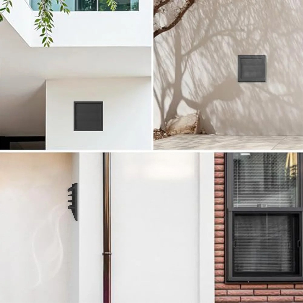 Weatherproof Vent Cover For Round Ducts With Protection And Backdraft