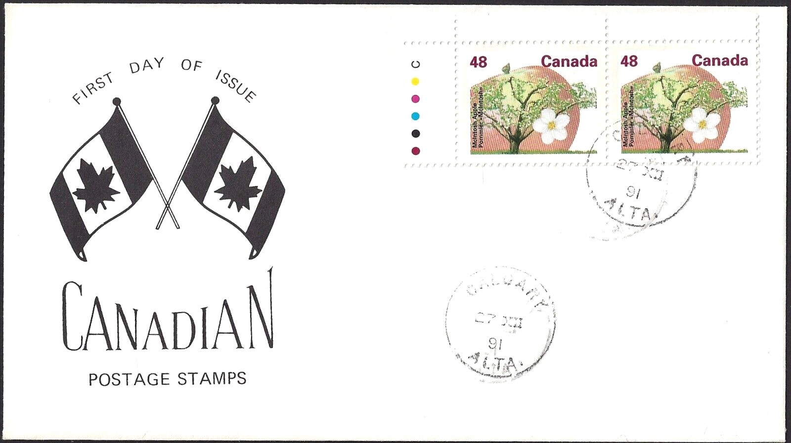 🍁Canada  #1363 Pair      "Fruit Trees"  Brand New   1991  Special Event Cachet