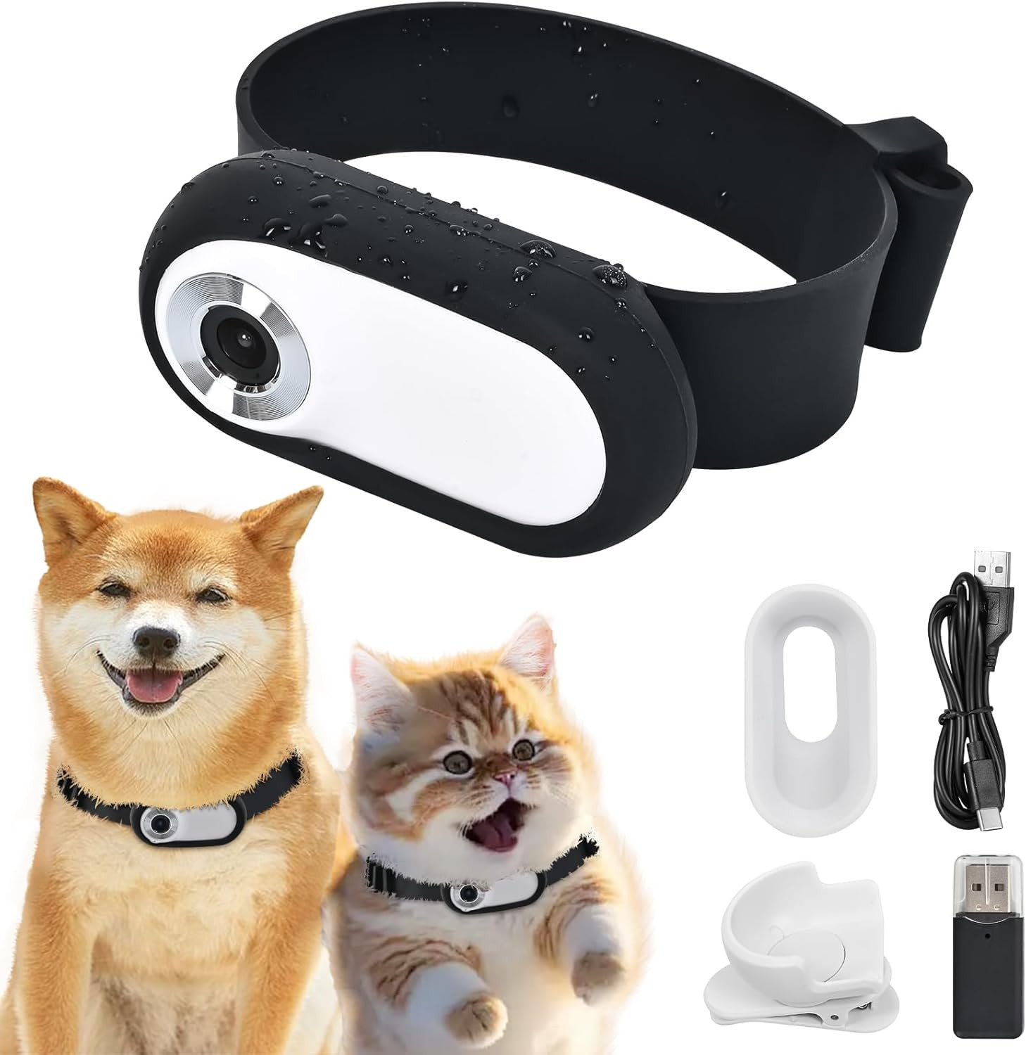 1080P HD Cat Dog Pet Camera Collar with Video Recording Sports Camera Baby Monit