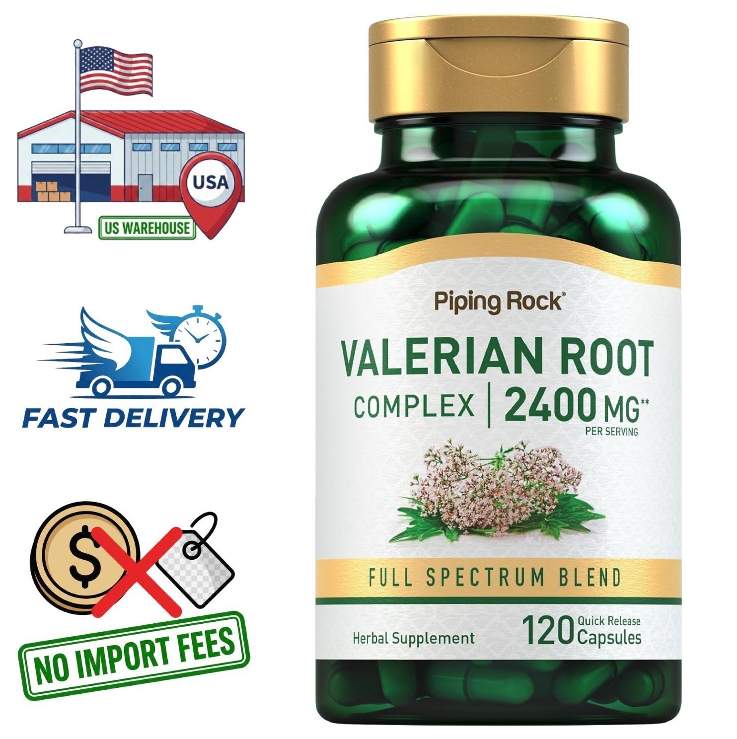 Valerian Root Extract 2400mg | 120 Capsules | 2 Month Supply
